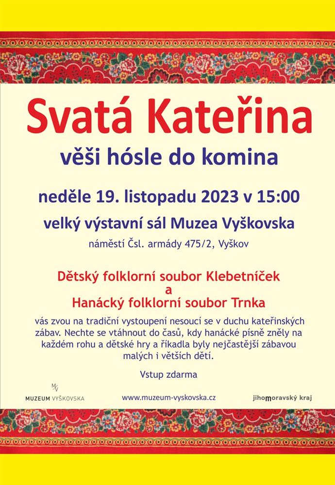 Svatá Kateřina věši hósle do komina