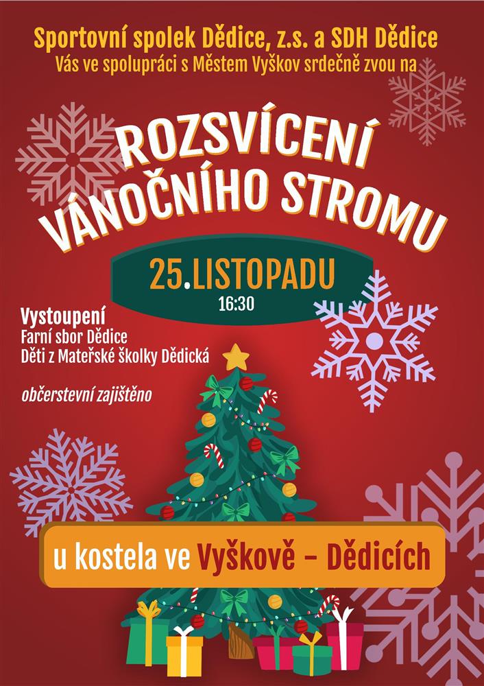 Rozsvěcení vánočního stromu Dědice