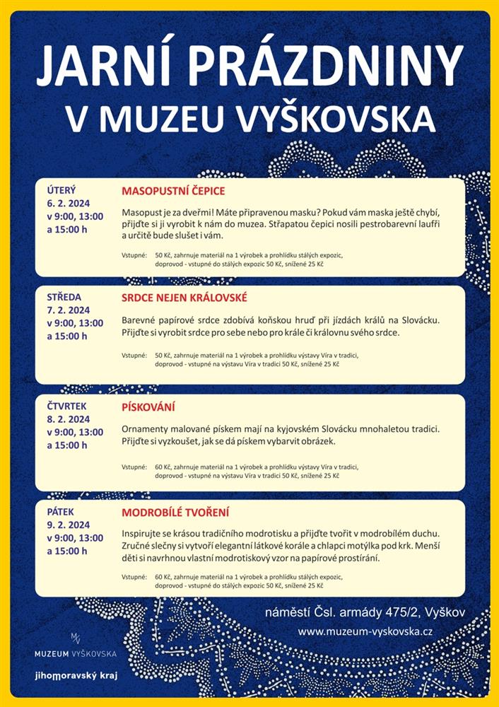 Jarní prázdniny v Muzeu Vyškovska