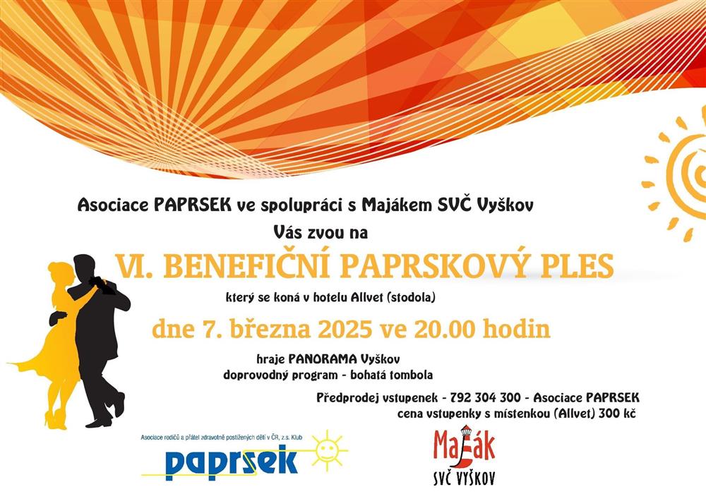 VI. BENEFIČNÍ PAPRSKOVÝ PLES