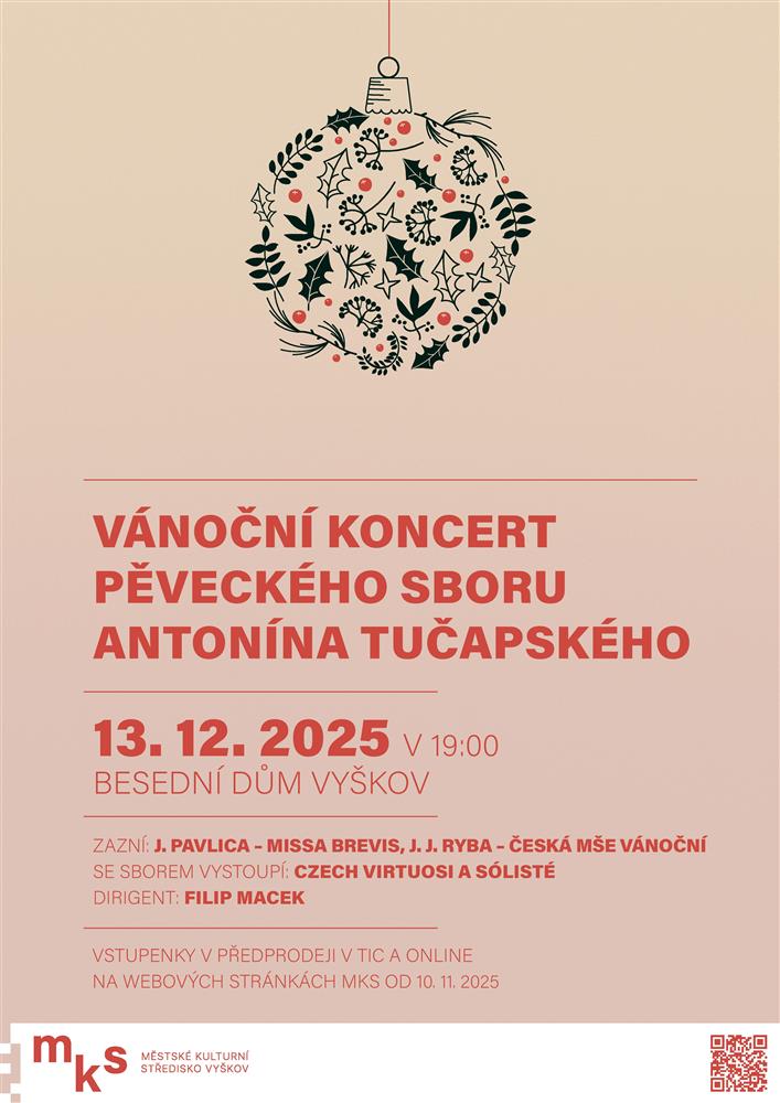 Vánoční koncert Pěveckého sboru Antonína Tučapského