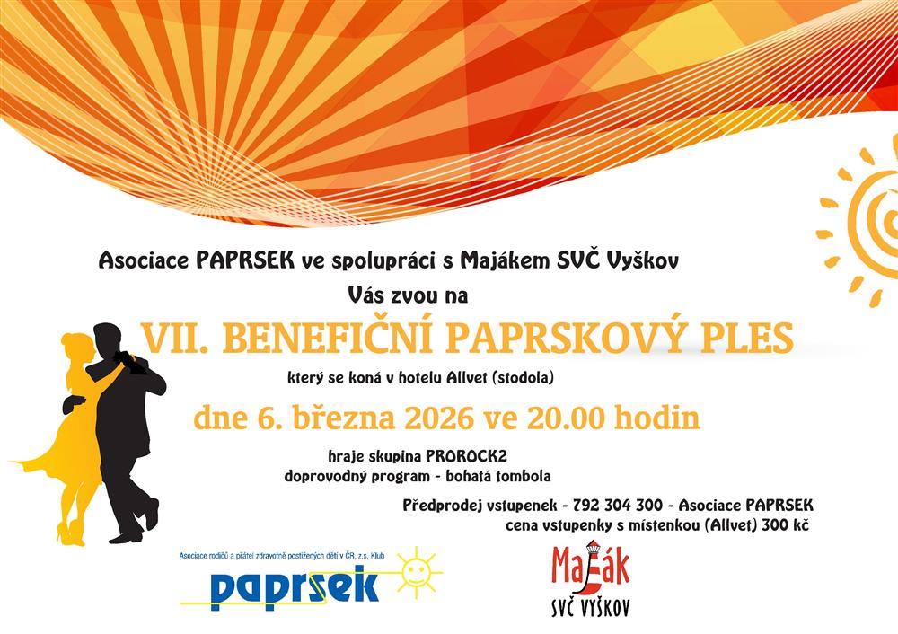 VII. benefiční PAPRSKOVÝ ples