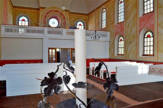 Restaurování dekorativní výmalby v synagoze skončilo. Pomohly dotace